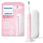 Philips Sonicare ProtectiveClean 4300 Electric Toothbrush, Sonic Toothbrush with Two Intensity Levels, Pressure Sensor and Timer, Pink, Model HX6806/03