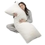 Milliard Luxury Bolster/Pregnancy Body Pillow with Shredded Memory Foam - Includes Removable White Jacquard Bamboo Cover