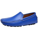 ANUFER Mens Faux Leather Stylish Moccasin Slippers Penny Loafers RoyalBlue SN9100 US8.5