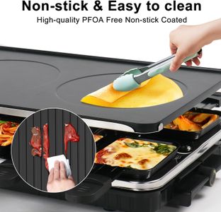2-in-1 Raclette Grill for 8 People – Tabletop Party Grill & Griddle