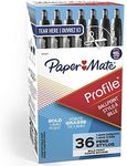 Paper Mate Profile Ballpoint Pens, Bold Point, Black, Box of 36