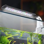 Pawfly 8 W Aquarium LED Light 8.2 Inch 24/7 Fish Tank Light with Full Spectrum Brilliant White Blue Red Green Lights Multi-Colored LEDs with D/N Mode Single Color Effects Timer & Adjustable Brightness