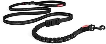 EzyDog Zero Shock Lite Bungee Dog Leash for Small Dogs - Perfect for Dogs 26 lbs or Less - Shock Absorbing Design for Superior Comfort and Control - Reflective for Nighttime Safety (72". Black)