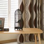 2 Panels Set Modern Striped Curtains for Living Room Eyelet Curtains for Bedroom (Coffee,2 x 66x90 Inch)