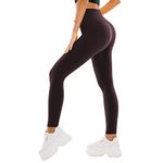 SINOPHANT High Waisted Leggings for Women - Full Length & Capri Buttery Soft Yoga Pants for Workout Athletic(Full Brown,XXL)