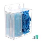 Aphbrada Acrylic Disposable Mask and Glove Dispenser Box Holder with Lid, Hairnet & Shoe Cover Dispenser, Bouffant Cap Dispenser, Can Hang on The Wall and Stand on The Table (Clear)