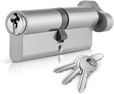 XFORT® Chrome 45T/50 Thumb Turn Euro Cylinder Lock (95mm), Euro Door Barrel Lock with 3 Keys, Anti-Bump, Anti-Drill, Anti-Pick Door Lock with Key, High Security for Wooden, UPVC and Composite Doors.