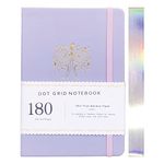 A5 Size Dotted Journal - Bullet Dot Grid Notebook - 180g Thick Bamboo Paper - 160 Pages 5x5 MM DOT GRID - Waterproof Hardcover - Watercolor Pages Drawing BUJO For Artist and Students (BKP-10)