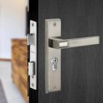 Dorset Texa Mortise Lock for Main Doors - Both Side Key Cylinder, 70 mm | Door Handle Lockset for Entrance/Internal Doors | Silver Chrome Finish - HLTEX06SC