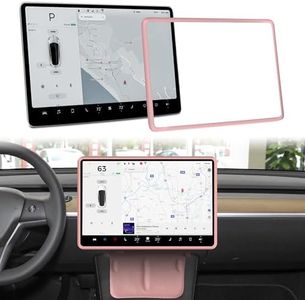 frani Screen Frame Protector Pink Designed for Tesla Model 3 (2025-2017), Tesla Model Y (2025-2020),Interior Decor Accessories for Tesla Model Accessories