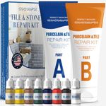 Tile Repair Kit, Ceramic Tile Repair Kit(Color Match), Porcelain Repair Kit with Super Strong Adhesion, Fix Porcelain Tile Chips, Cracks, Holes on Ceramic Tile, Porcelain, Acrylic, Fiberglass