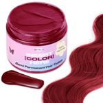 INH Semi Permanent Hair Color Ruby Red, Color Depositing Conditioner, Temporary Hair Dye, Tint Conditioning Hair Mask, Safe, Red Hair Dye - 6oz