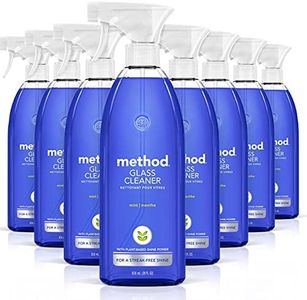 Method Glass Cleaner Spray, Mint, Ammonia Free & Plant-Based Solution, Mirror & Window Cleaner - Great for Indoor & Outdoor Glass Surfaces, 28 oz Spray Bottles (Pack of 8)