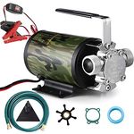 TIGEROAR Water Pump 12V Water Transfer Pump 330 GPH Utility Pump Rain Barrel Pump Pond Pump Oil-Free with 6 ft. Suction Pump Hose and Replacement Kit for Water Transferring Water Pump