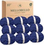Jumbo Chunky Yarn for Hand Knitting - Chunky Chenille Yarn for Crocheting Blankets,Super Soft Bulky Fluffy Yarn,9 Jumbo Pack(22yds,8oz Each Skein),Navy Blue