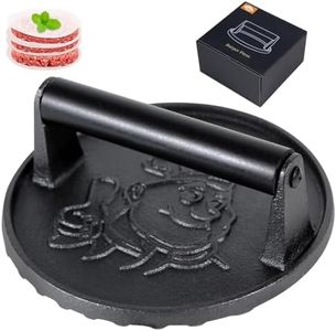 Heavy Duty Cast Iron Burger Press Kit for Smash Burgers and Bacon Meat, Grill Press and Smasher Tool, Cooking Weights for Steak and Hamburger, Perfect for BBQs and Searing（7 Inch）