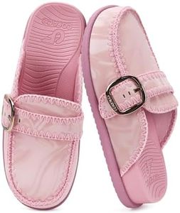 COFACE Clogs for Women Ladies Mules Sandals Shoes Cushioned Comfortable Comfy Arch Support 2025 Summer Slip On Orthopedic Orthotic Plantar Fasciitis Closed Toe Casual Walking Pink Size 7.5