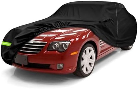 Waterproof Car Cover Compatible with 2004-2008 Chrysler Crossfire Accessories, All Weather Classic Car Covers with Inner Cotton&Zipper Door for Snow Rain Protection