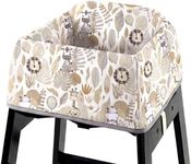 Mamatepe Baby High Chair Cover for Restaurant with Strap Pads & 2-Point Harness, Waterproof Portable Highchair Covers for Eating, Travel, Home Use, Brown