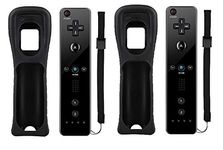 Wii Remote Controller (2 Packs) for Nintendo Wii&Wii U Video Game Gamepads(No Motion Plus). (Black)