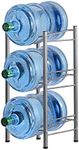 LIANTRAL Water Cooler Jug Rack, 5 Gallon Water Jug Holder Water Bottle Storage Rack, 5 gallon water jug stand, 3 Tiers, Silver