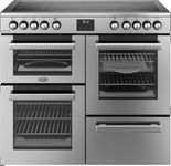 Belling Cookcentre 100E 100cm Electric Range Cooker with Ceramic Hob - Stainless Steel - A/A Rated