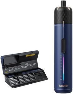 Fanttik S2 Pro Electric Screwdriver, Cordless Screwdriver Set, 7 Torque Settings, 0.5 to 6N.m, 20 Magnetic Bits, 1/4''Hex Shank, with 90° Angle Adapter, for Furniture, Household Repairs(Navy Blue)