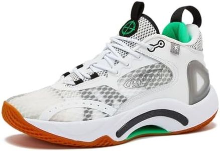 AND1 Scope Basketball Shoes for Women and Men, Mid Top Indoor or Outdoor Basketball Sneakers, Size 6 to 17.5 Women and 4.5 to 16 Men - Pink, Red, or White, White/Light Green, 10 Women/8.5 Men