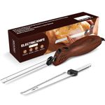 MOVNO Electric Knife for meat slicing, Carving Turkey, Bread, Poultry, Fillet, Crafting Foam and More, 2 Reciprocating Serrated Stainless Steel Blades, Ergonomic Handle, 60 inch Cord