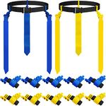 12 Players Flag Football Belts and Flags Set Adjustable Football Belt with Flags for Kids Teens Adult Indoor Outdoor Training (Yellow, Blue)