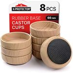 Rubber Base Castor Cups 8 PCS Ø60mm X-Protector – Furniture Castors with Non-Slip Base – Floor Protectors for Chair & Sofa Legs – Prevent Scratches with Our Furniture Coasters & Bed Wheel Stoppers!