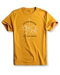 ADRO Die with Memories Not with Dreams Mens Cotton Printed T-Shirt (R21-M-DIE-MU_Mustard_L)