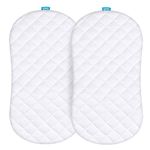 Waterproof Bassinet Mattress Pad Cover Compatible with Halo Bassinest Swivel Sleeper, 2 Pack, Ultra Soft Bamboo Sleep Surface, Breathable and Easy Care