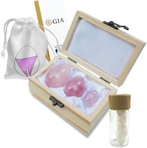 Sacred Weapon Rose Quartz Ben was Balls for Women | Set of 3 Yoni Stones | Yoni Egg for Pelvic Floor | for Yoga & Tightening Postpartum | with Drilled String, eCourse & Gift Box