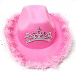 (Sequins) Play Dress Up Party Cowboy Hat Pink Cowgirl Hat Felt Cowboy Costume Access Hat