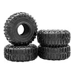 RC Car Wheel Tires 1.9/2.2 Inch Rubber Tyre 120X50mm 1.9/2.2 Wheel Tires Set for 1/10 RC Crawler TRX4 TRX6 Axial SCX10 AXI03007 90046 BRX10 Wheel 90018 (2.2inch Wheel Tires Black)