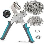 Johgee Grommet Handheld Pliers Grommet Punch Tool Kits With 500pcs Silver Grommets Eyelet Pliers Set Punch Multifunctional Eyelet Punch Grommet Press Kit for Curtain, Crafts, Rubber, Poster