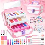 TESSGO Kids Makeup Kit for Girls, Washable Teen Girls Make Up Set 42PCS, Safe & Non-Toxic Children Pretend Play Makeup Kit for 3-12 Year Old Kids, Beauty Cosmetic Toys as Christmas Birthday Party Gift