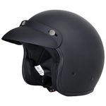 Zorax ZOR-604 Matt Black M (57-58cm) Scooter Motorcycle Motorbike Open Face Crash Jet Helmet for Men Women Road Legal ECE2206