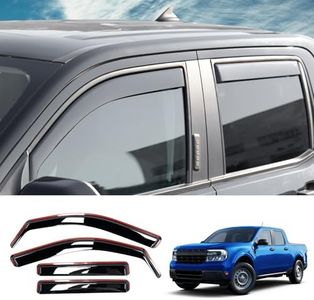 Maxzina Visor Rain Guards Compatible with 2022-2025 Ford Maverick Front and Rear in-Channel Window Visors Wind Deflectors Weather Shield for 2024 Maverick 4PCS Accessories