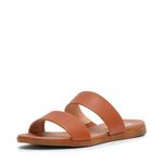 Steve Madden Women's Dual Flat Sandal, Tan Leather, 5 UK