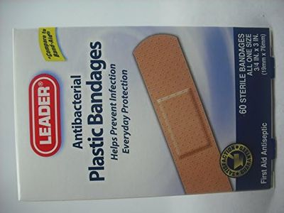 LEADER Adhesive Bandages One Size 60 Count Per Box.