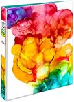 Avery + Amy Tangerine Designer Collection Binder, 1 Inch Round Rings, 175-Sheet Capacity, Rainbow Inkblot (28341)