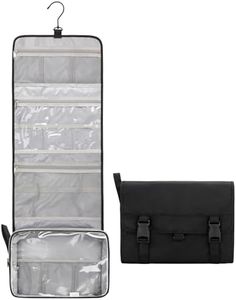 Relavel Travel Hanging Toiletry Bag for Men Women Travel Kit Shaving Bag Waterproof Large Makeup Bag Wash Bag Makeup Organizer Cosmetic Case for Bathroom Shower, Black, X Large, Hanging Toiletry Bag