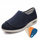 TiiLyy Diabetic Shoes for Men, Surgical Footwear Orthopaedic Shoe, Adjustable Wide Width Outdoor Walking Sneakers for Diabetic Feet Lightweight Walking Shoe,blue,3