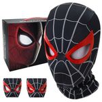 Fancyku® 3D Spiderman Mask with Moving Eyes, Miles Morales 3D Realistic Spider-Man Head Cover, Spiderman Masks Spider Man Cosplay Costumes Mask for Adult Kids, Halloween Masquerade Cosplay