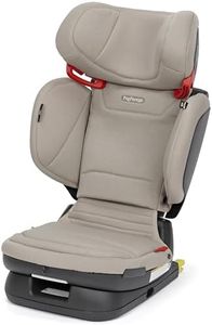Peg Perego Viaggio Flex 120 Booster, 4D Total Adjust for Safety & Comfort, No Armrests, Compact Fold for Travel, 40-120 lbs, Made in Italy, Astral (Beige)