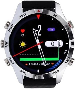 POENVFPO Smart Dive Watch, Zinc Alloy and Silicone, 100m Dive Computer with Depth Sensor and Barometer for Underwater Activities (Silver Black)