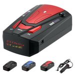 Speeder Pro Radar Detector Car Radar & Speed Camera Detector Long Range Detection 360° Omnidirectional Monitoring Voice Alerts Early Warning for Speed Traps & Photo Capture (Red)