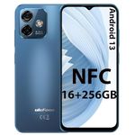 Unlocked Cell Phones Canada NFC, Ulefone Note 16 Pro, 16+256GB, Android 13, 50MP Dual Cameras, 6.52-inch Screen, Ultra Thin & Light, 4400mAh, OTG/Reverse Charge, 4G LTE Unlocked Smartphone (Blue)